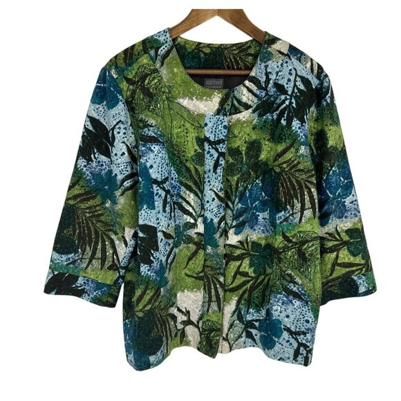 Additions by Chico's Women's Snap Closure Floral Blazer Size 3 US XL - Picture 1 of 7